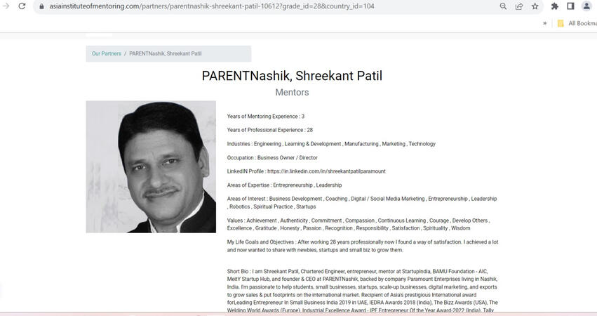 AIM Singapore AIM Singapore Shreekant Patil Startup Mentor