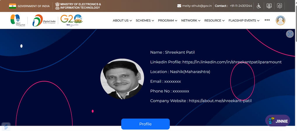 Meity Startup Hub Meity Startup Hub Shreekant Patil Mentor