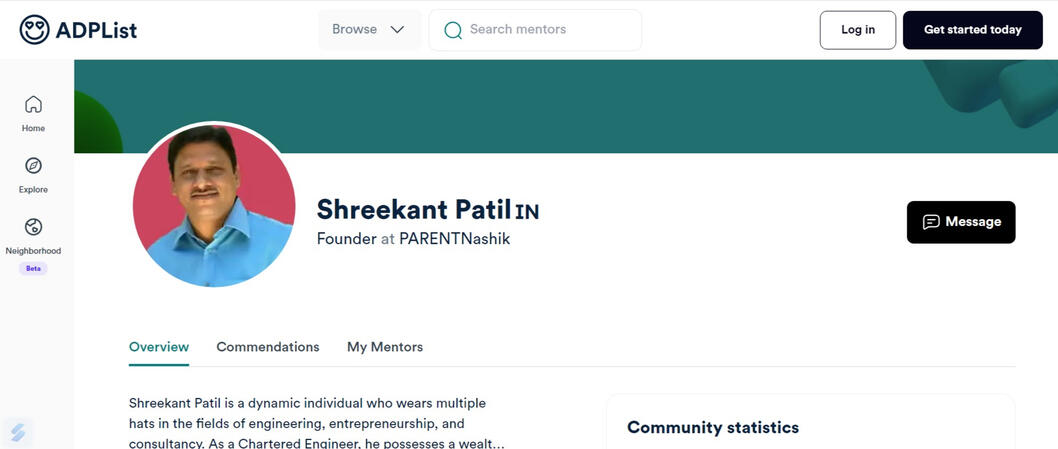 ADPList Shreekant Patil ADPList Startup Mentor Consultant, Euro Exim Bank