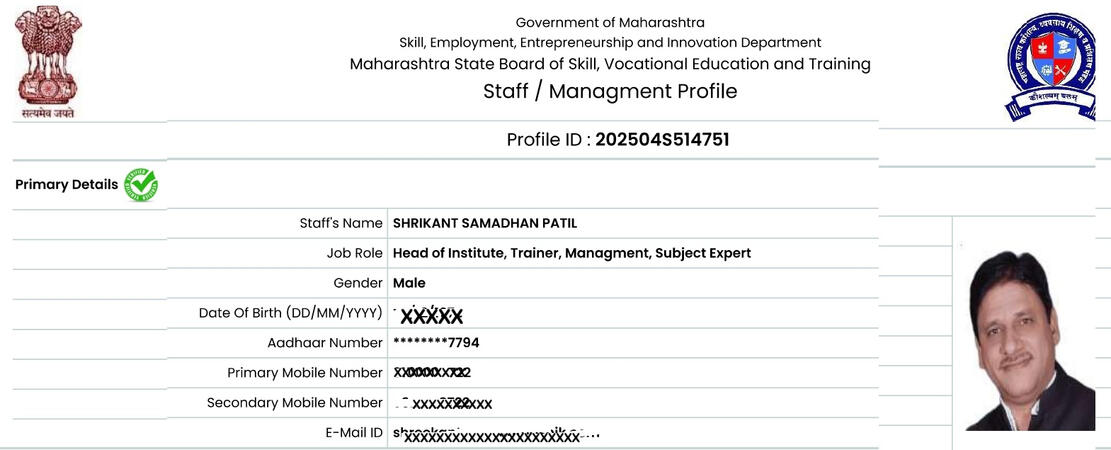 Shreekant Patil - Approved Trainer at MSBSVET, Govt of Maharashtra