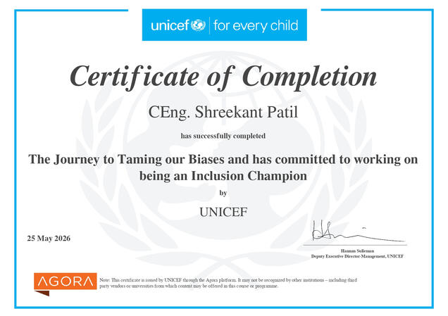 unicef Shreekant Patil master trainer unicef