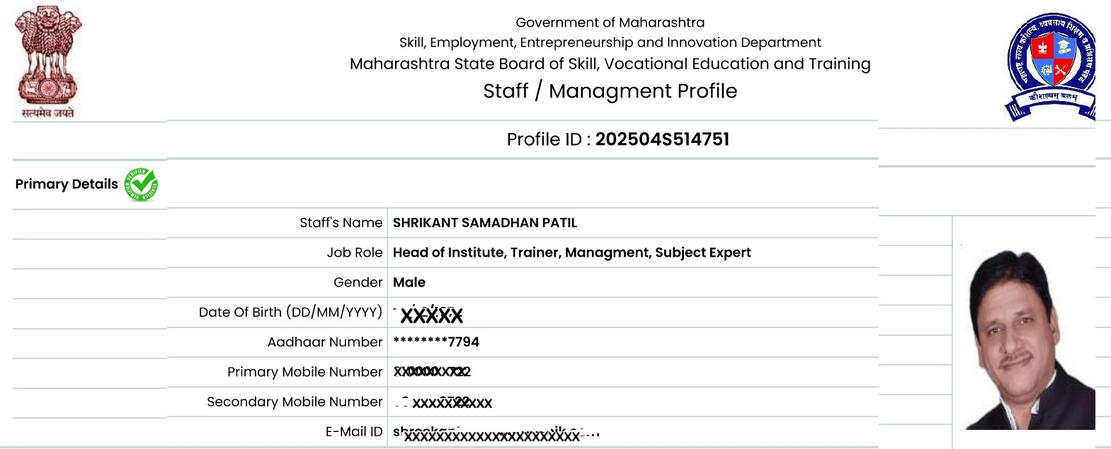 Approved Trainer at MSBSVET, Govt of Maharashtra Shreekant Patil - Approved Trainer at MSBSVET, Govt of Maharashtra